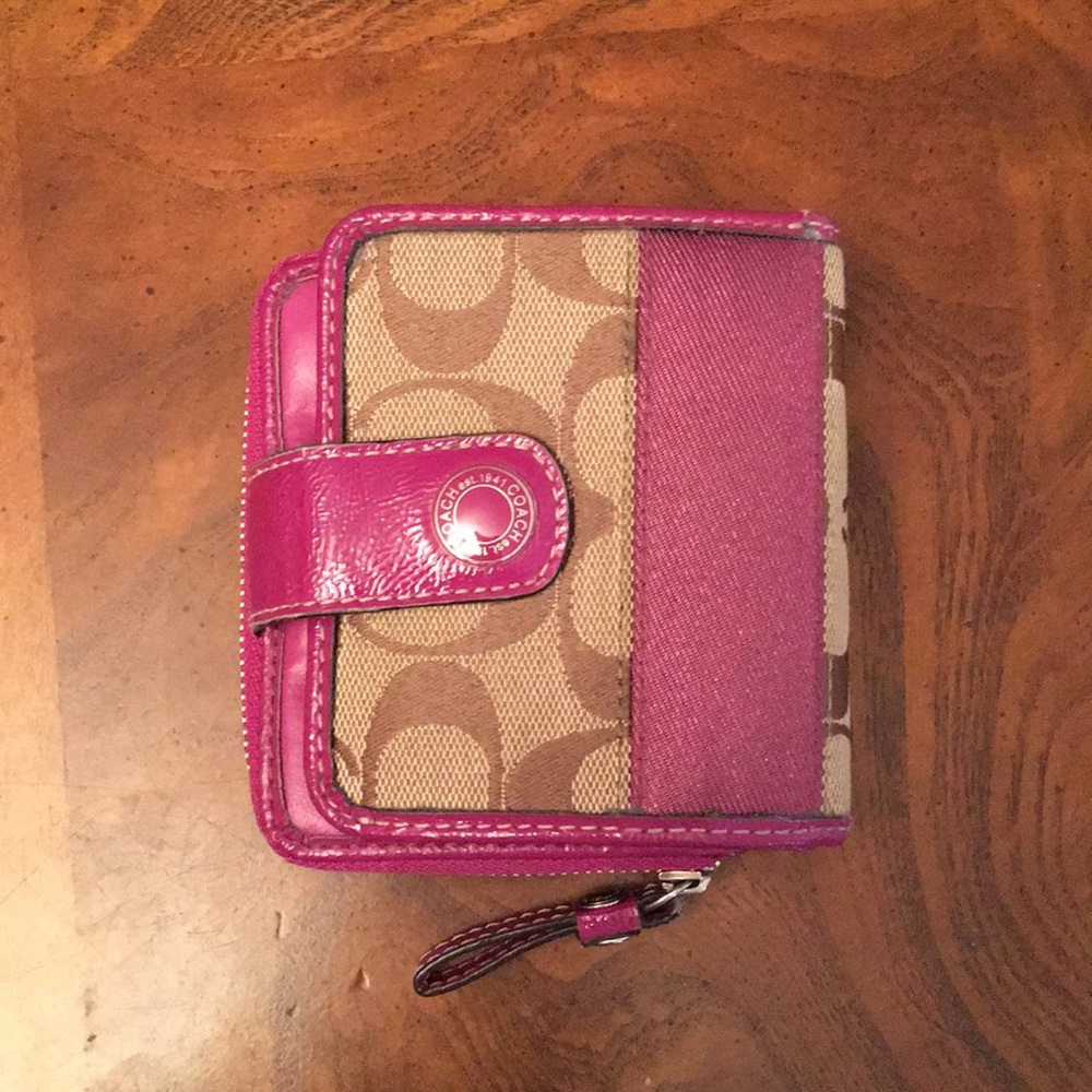 Coach Brown and Pink Wallet